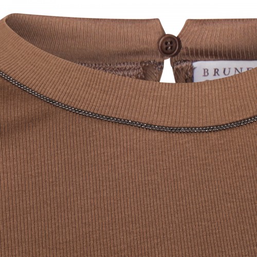 BROWN COTTON T-SHIRT