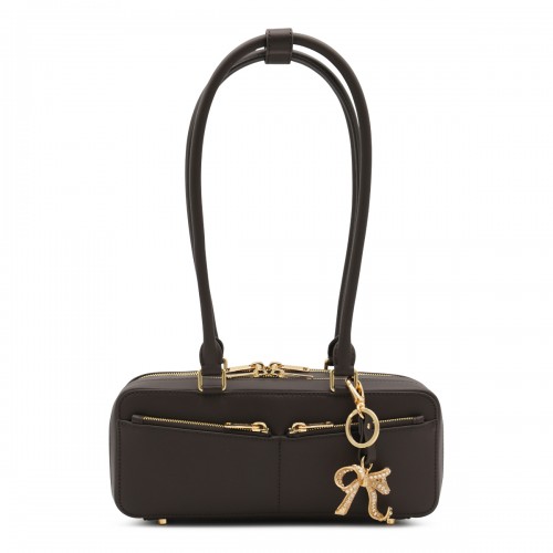 BROWN LEATHER TOP HANDLE BAG