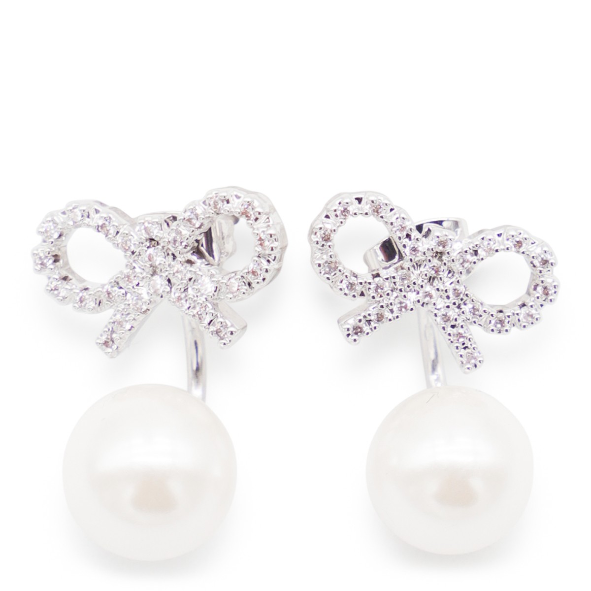 WHITE AND SILVER EARRINGS