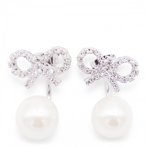 WHITE AND SILVER EARRINGS