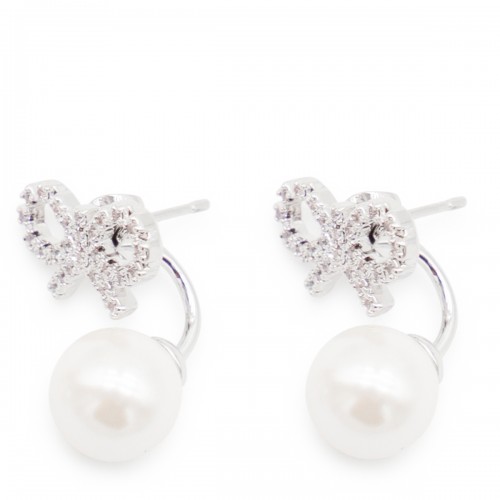 WHITE AND SILVER EARRINGS
