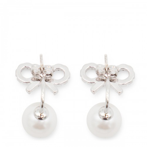 WHITE AND SILVER EARRINGS