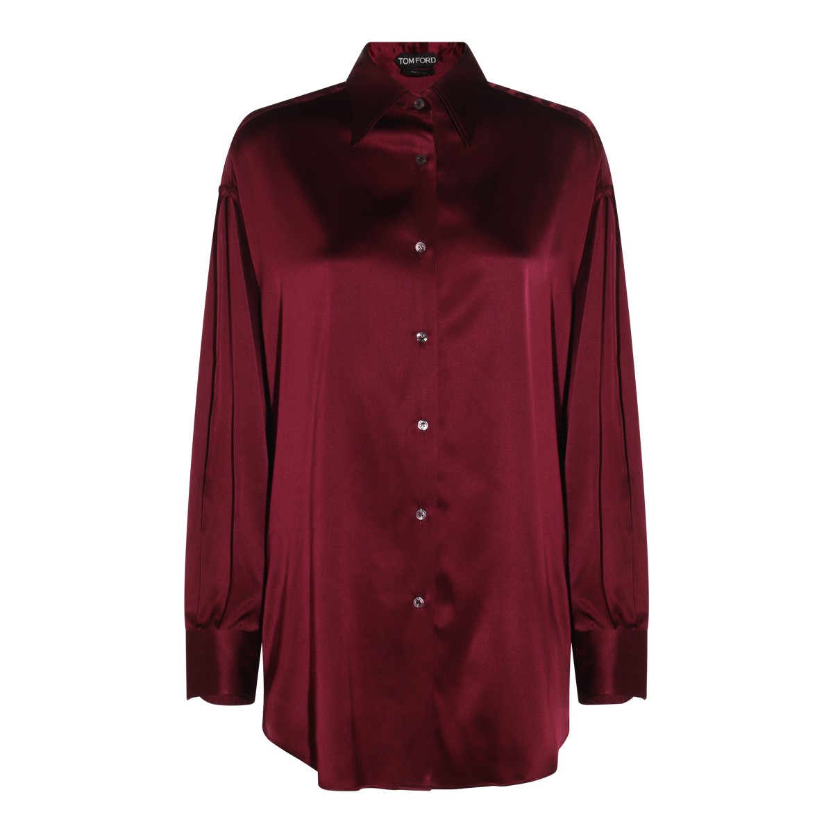 DARK RED SILK SHIRT