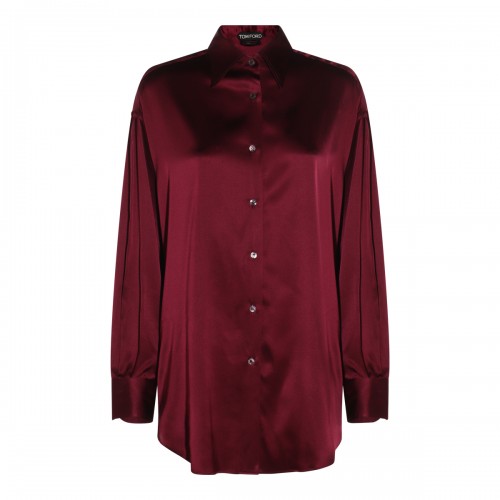 DARK RED SILK SHIRT