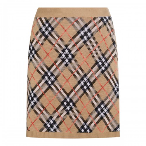 BEIGE WOOL SKIRT