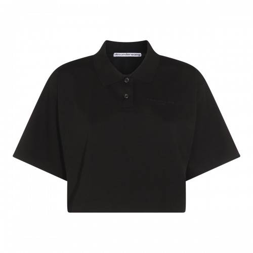 BLACK COTTON POLO SHIRT