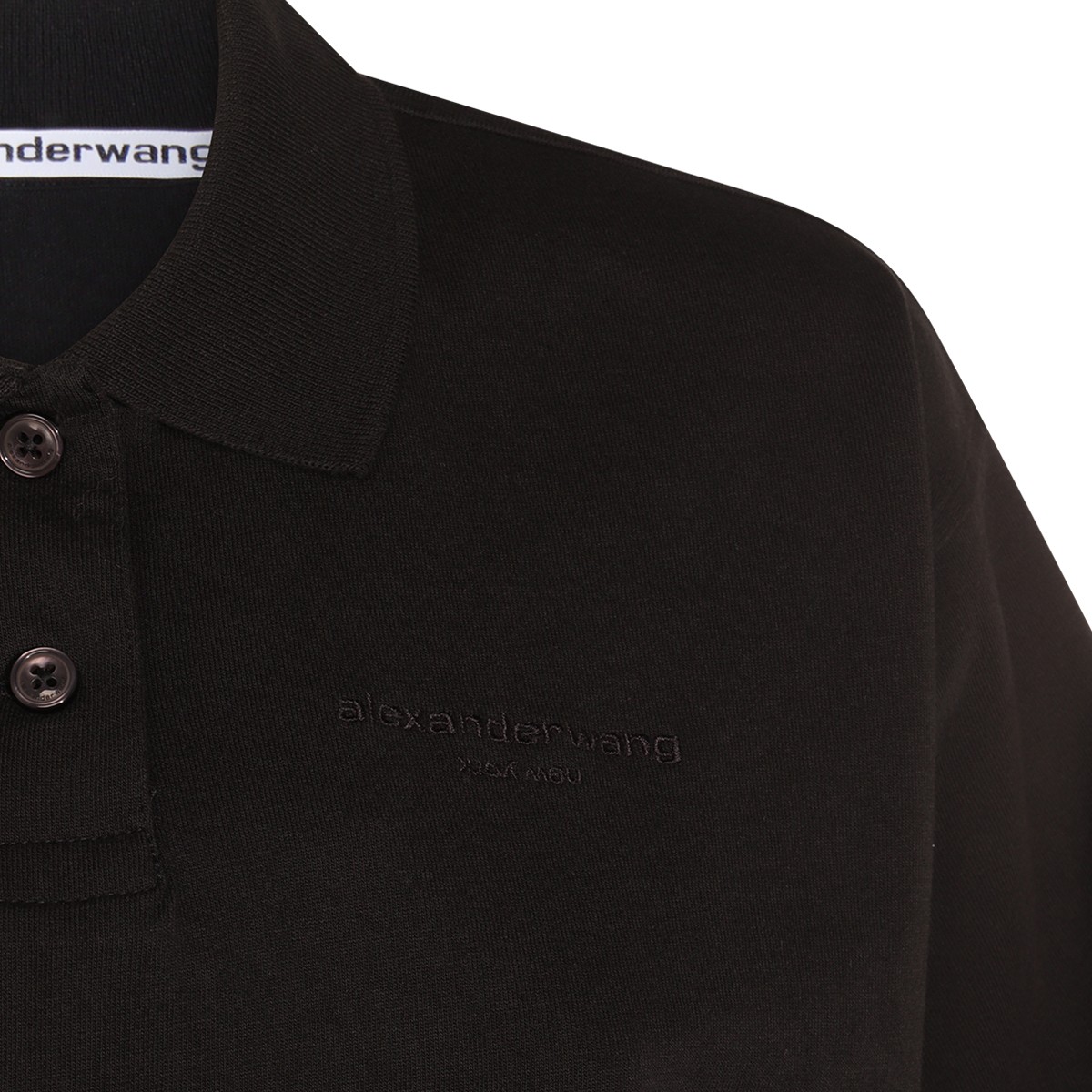 BLACK COTTON POLO SHIRT