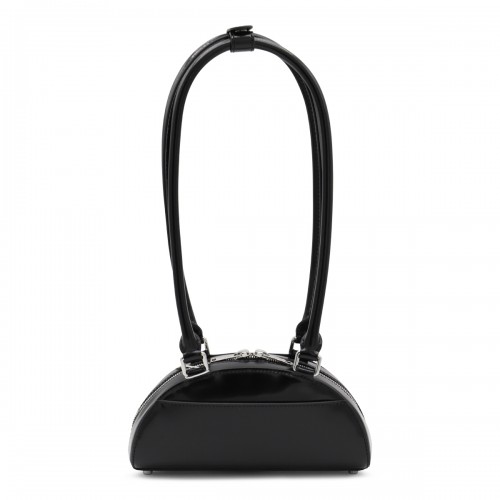 BLACK LEATHER MINI TOP HANDLE BAG