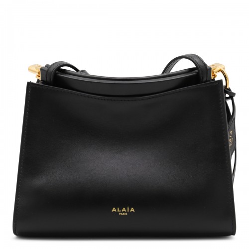 BLACK LEATHER SMALL SQUARE CROSSBODY BAG
