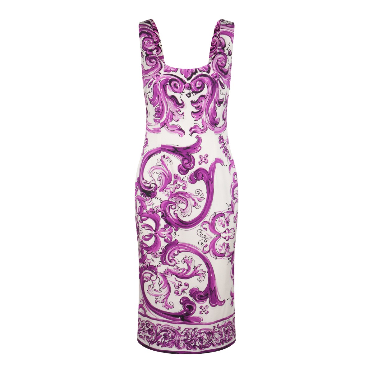 WHITE AND PURPLE SILK DRESS