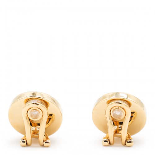BROWN AND GOLD METAL EARRINGS