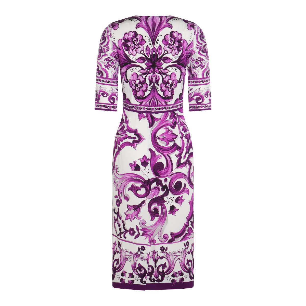 WHITE AND PURPLE SILK DRESS