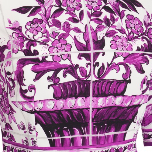 WHITE AND PURPLE SILK DRESS