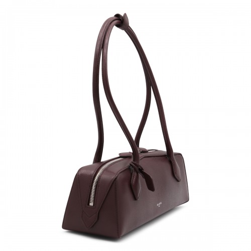 DARK RED LEATHER TECKEL MEDIUM SHOULDER BAG