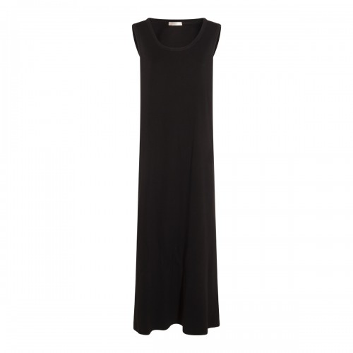 BLACK COTTON TETZI DRESS