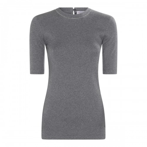 RUTHENIUM GREY COTTON STRETCH T-SHIRT