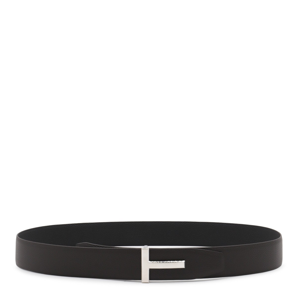 BROWN AND BLACK LEATHER T BELT
