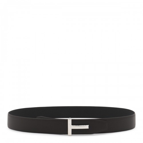 BROWN AND BLACK LEATHER T BELT