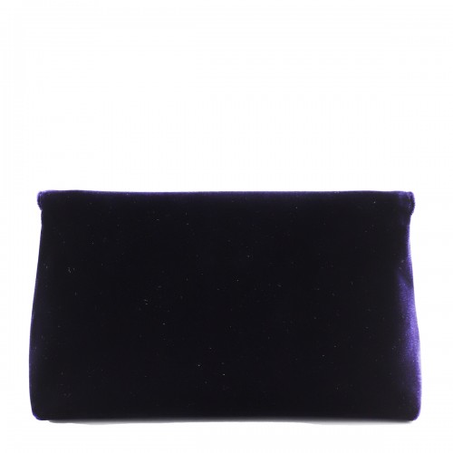 DARK BLUE VELVET SHOULDER BAG