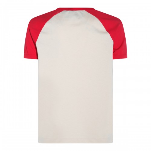 WHITE AND RED COTTON T-SHIRT 2