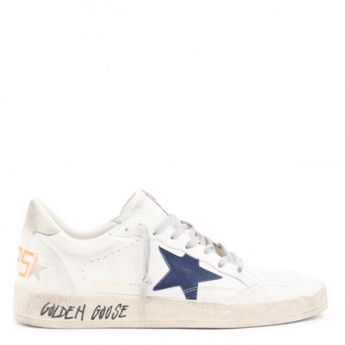 WHITE AND BLUE LEATHER BALL STAR SNEAKERS