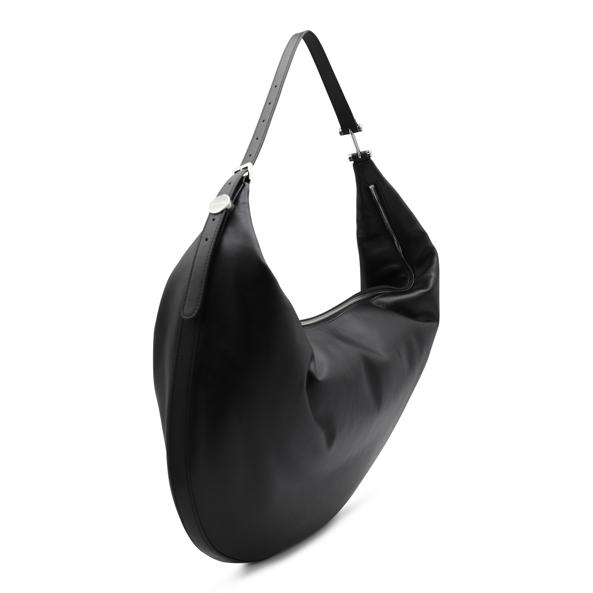 BLACK LEATHER HOBO DOT SHOULDER BAG BLACK LEATHER HOBO DOT SHOULDER BAG