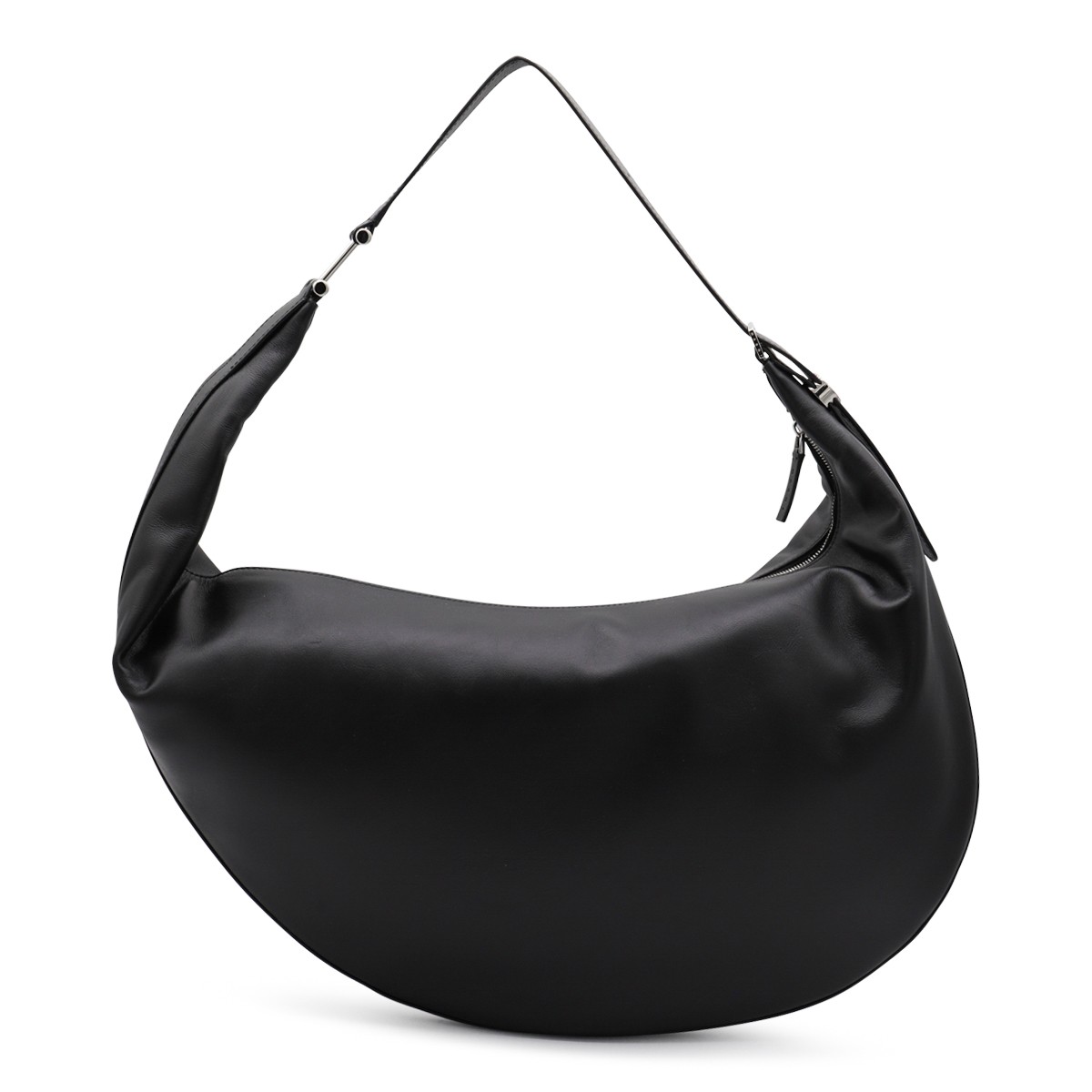 BLACK LEATHER HOBO DOT SHOULDER BAG BLACK LEATHER HOBO DOT SHOULDER BAG