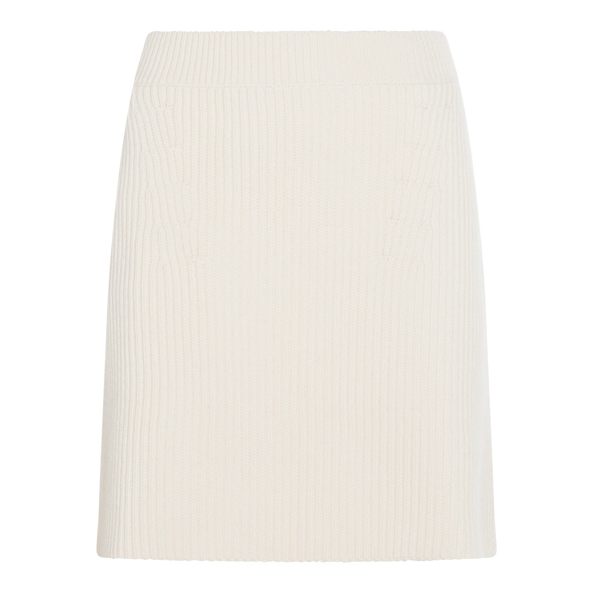 WHITE WOOL SKIRT