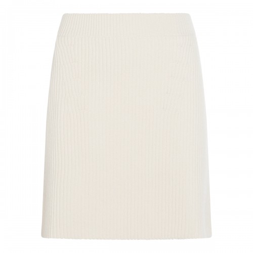 WHITE WOOL SKIRT