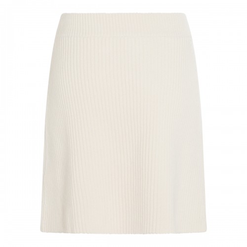 WHITE WOOL SKIRT