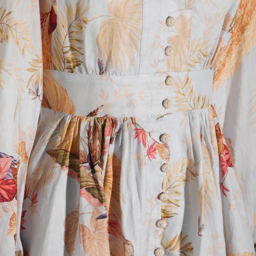 MULTICOLOR LINEN DRESS