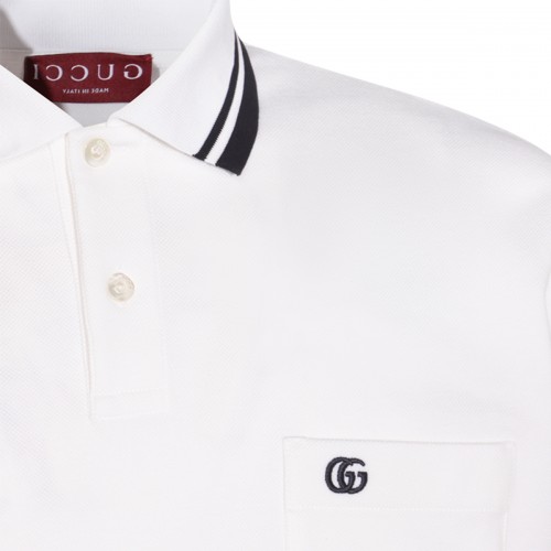 WHITE COTTON POLO SHIRT