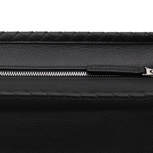 BLACK LEATHER CORRIERE BAG