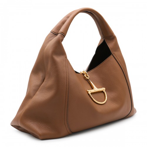 BROWN LEATHER SOFTBIT MAXI TOTES
