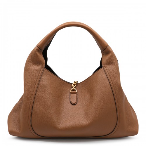 BROWN LEATHER SOFTBIT MAXI TOTES