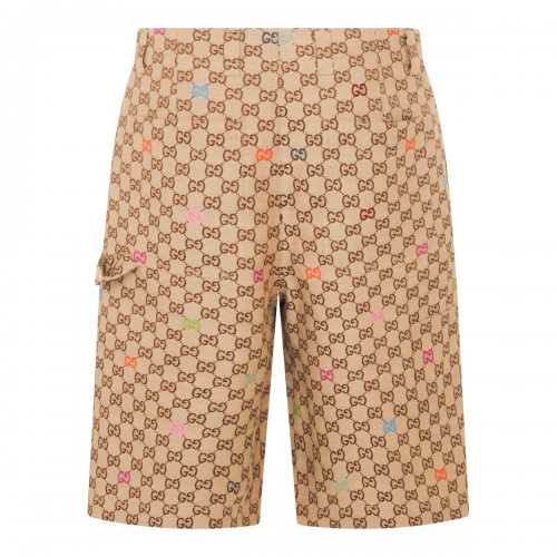 BEIGE COTTON SHORTS