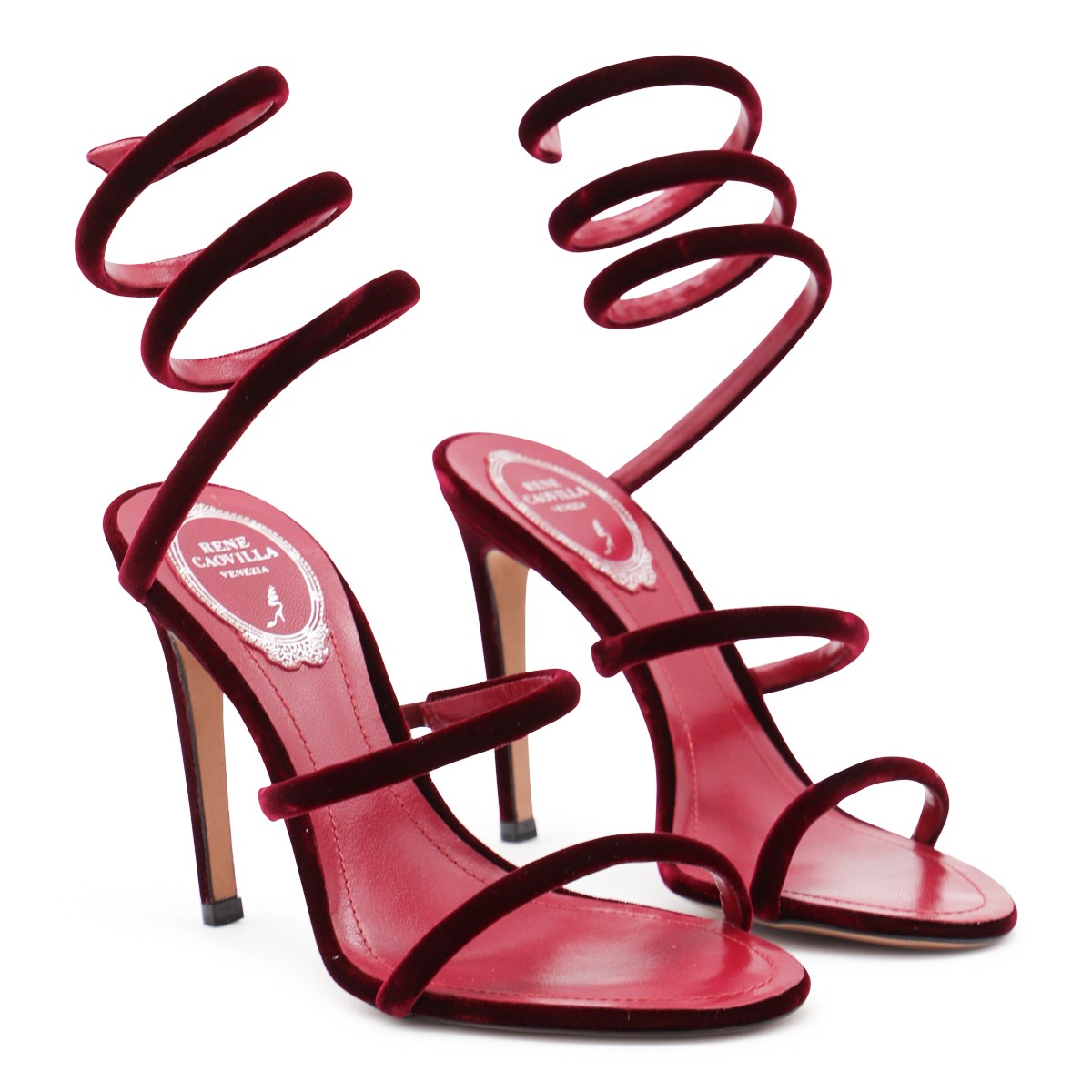 RED VELVET SANDALS