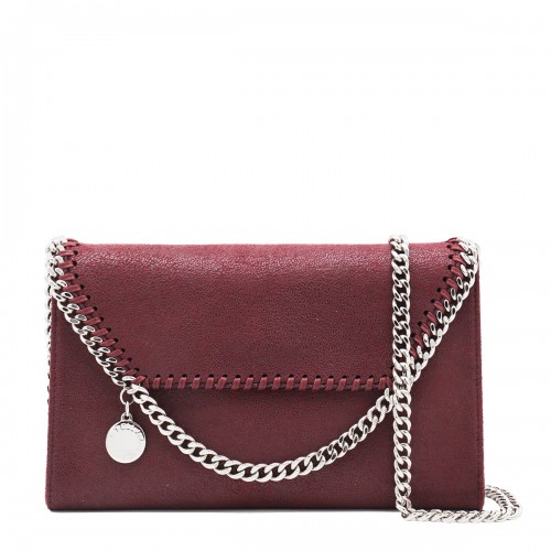 DARK RED FAUX-LEATHER FALABELLA SHOULDER BAG