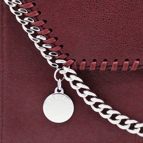 DARK RED FAUX-LEATHER FALABELLA SHOULDER BAG