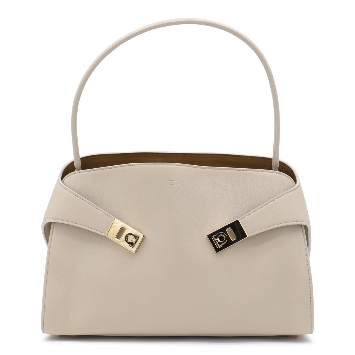 LIGHT GREY LEATHER HUG SOFT SHOULDER BAG