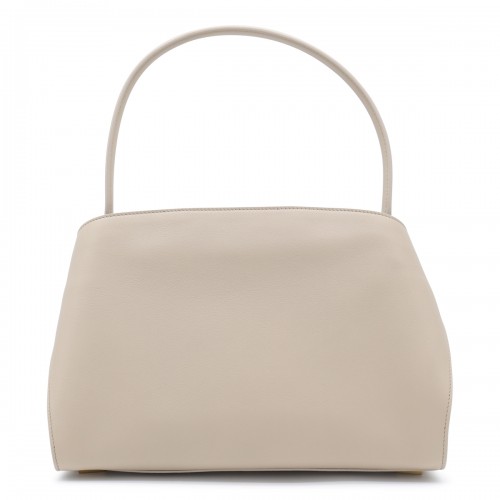 LIGHT GREY LEATHER HUG SOFT SHOULDER BAG