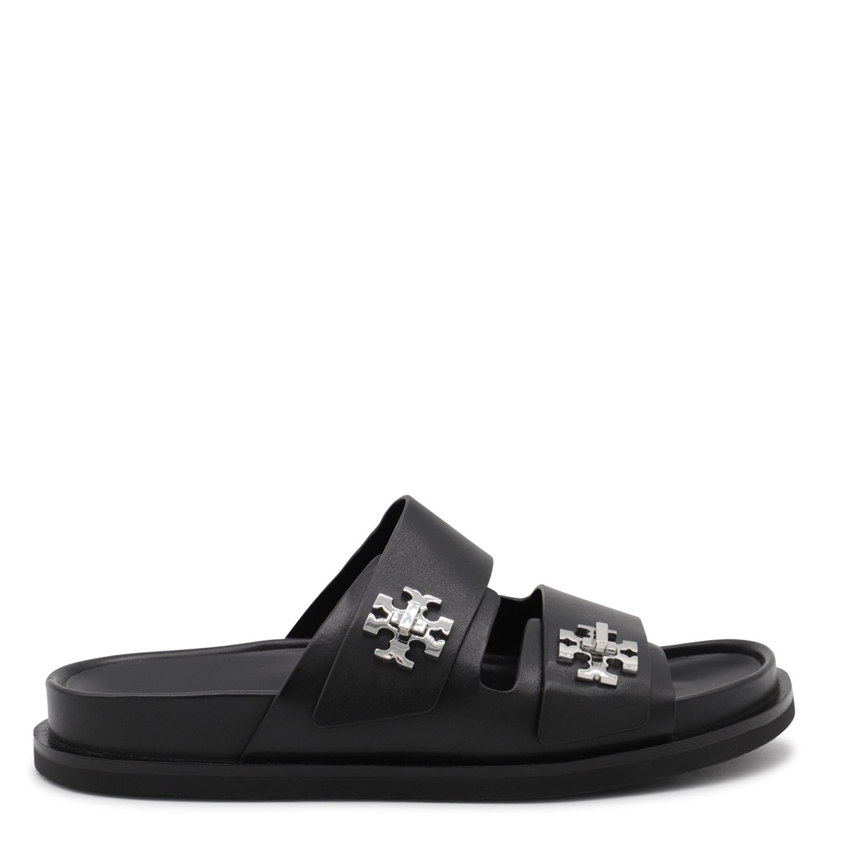 BLACK LEATHER FLATS