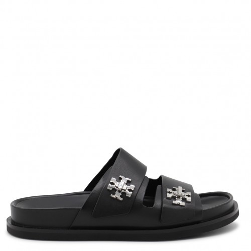 BLACK LEATHER FLATS