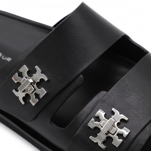 BLACK LEATHER FLATS
