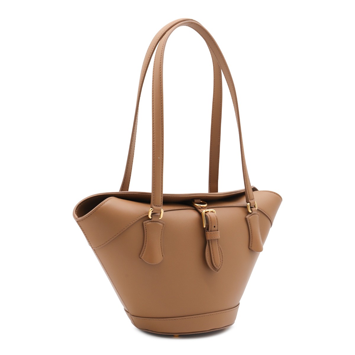 BROWN LEATHER CAPRI SATCHEL