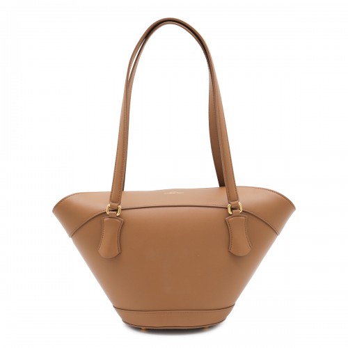 BROWN LEATHER CAPRI SATCHEL