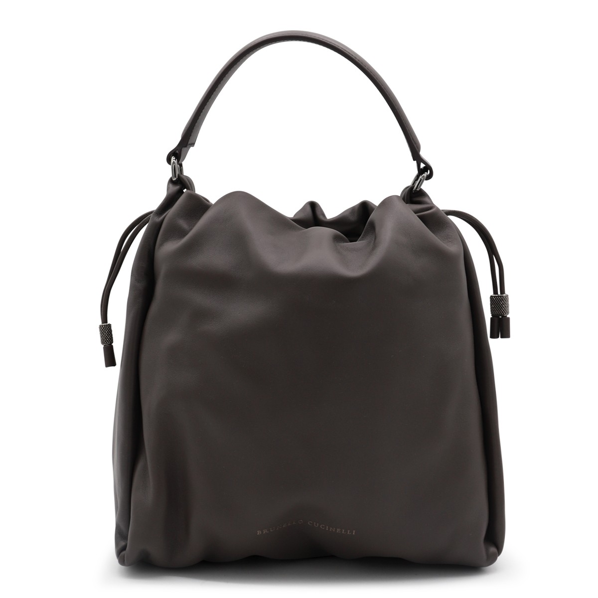 DARK GREY LEATHER SATCHEL
