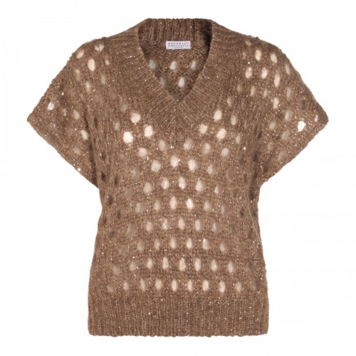 BROWN COTTON KNITWEAR