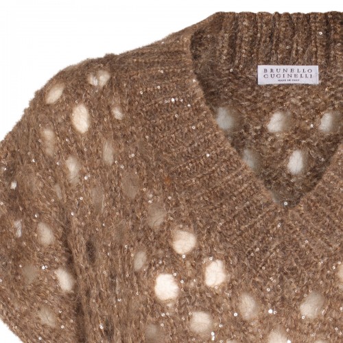 BROWN COTTON KNITWEAR