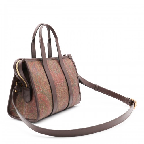 BROWN COTTON ARNICA TOP HANDLE BAG